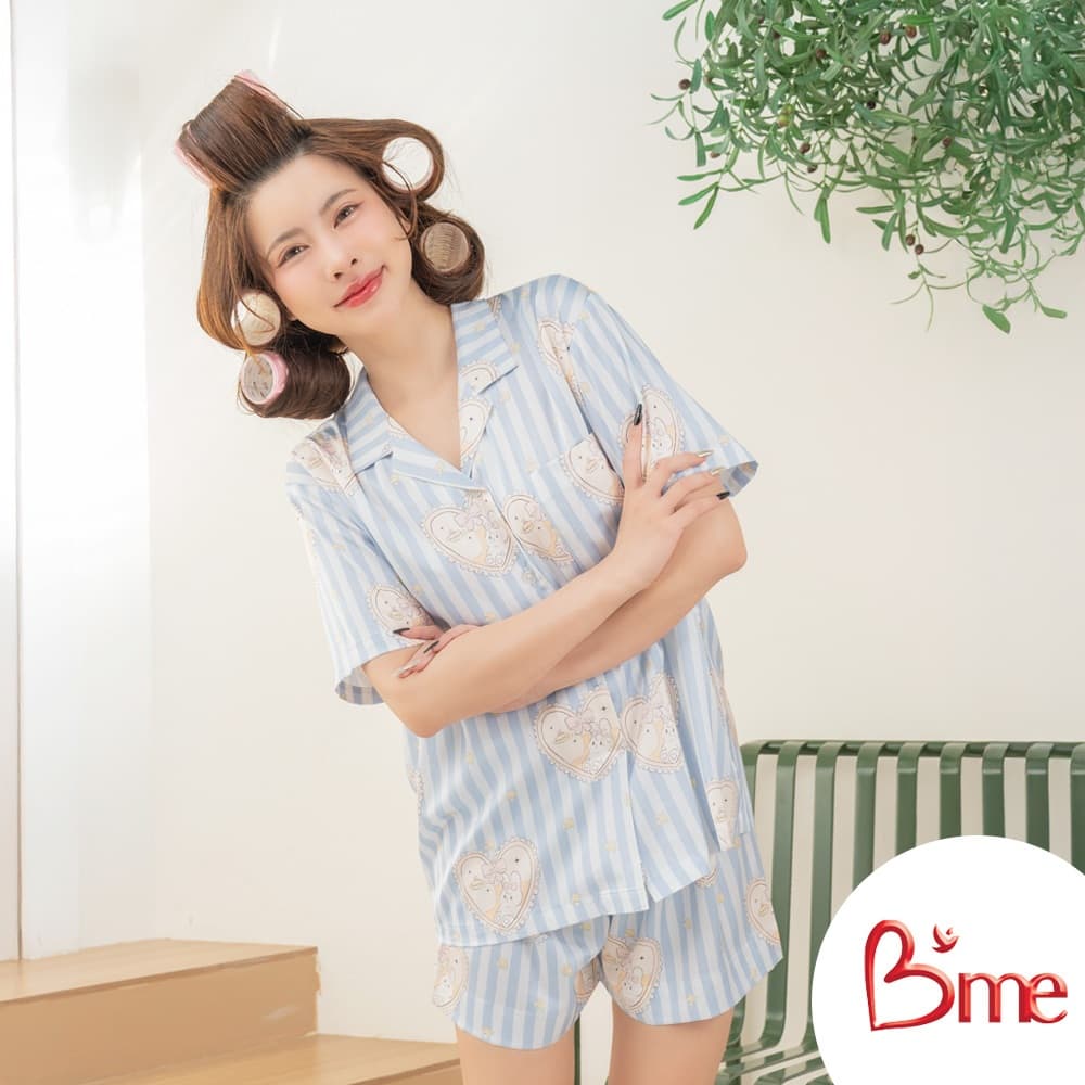 B'me ชุดนอนเสื้อแขนสั้นและกางเกงขาสั้น รุ่น ME8804 มี 4 สีโอลด์โรส สีเหลืองอ่อน สีฟ้า สีม่วงอ่อน รูปที่ 1