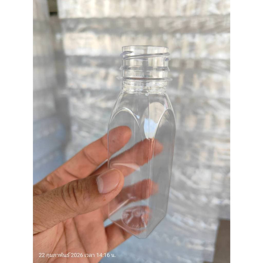 ขวด PET ทรงตัดเหลี่ยม 120ml แพ็ค พร้อมฝา รูปที่ 3