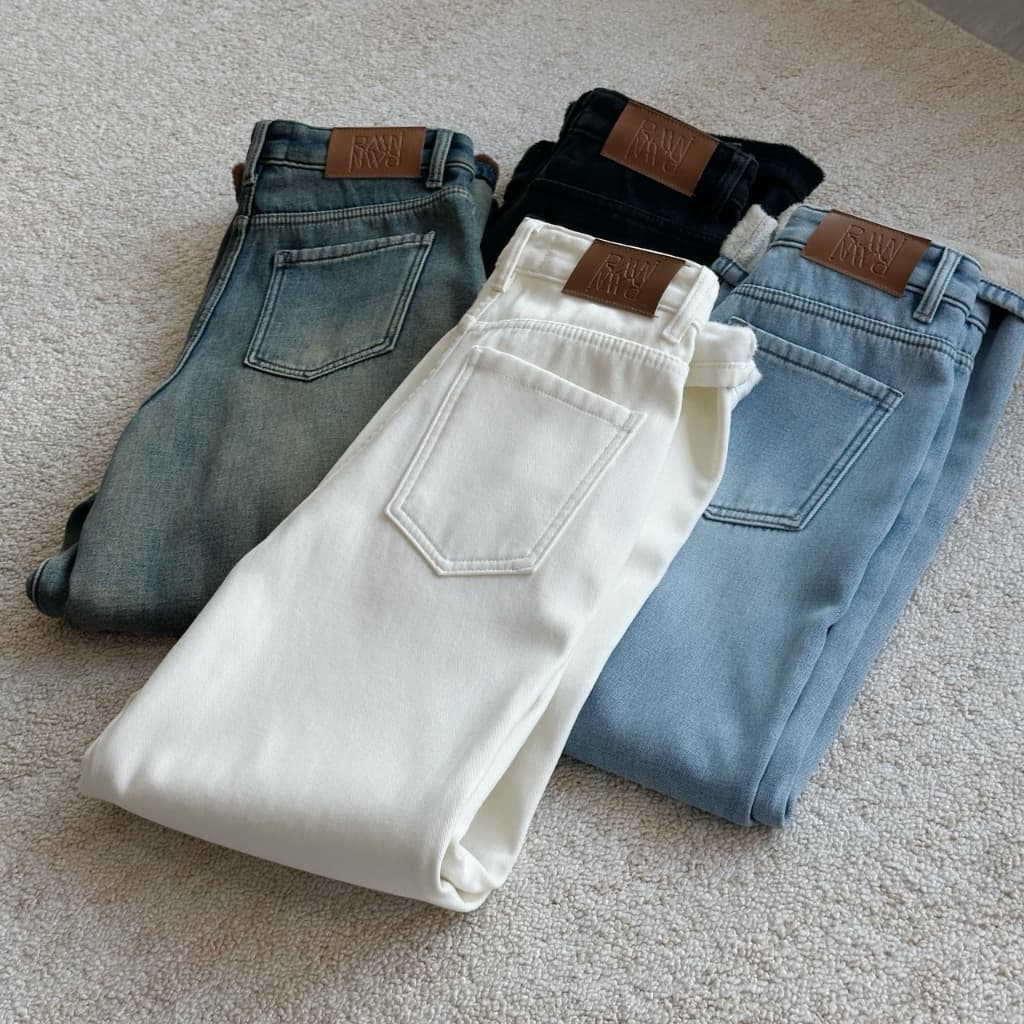 Roomry.n - Wool jeans กางเกงยีนส์กระบอก กางเกงบุขน รูปที่ 1