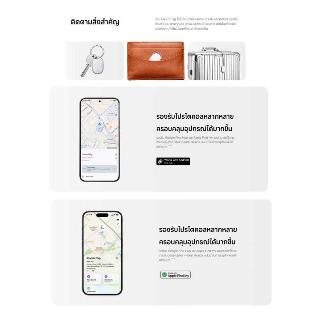 Xiaomi Tag ตัวติดตาม | อุปกรณ์ติดตาม | อุปกรณ์ติดตามของหาย | กันฝุ่นและกันน้ำ | ลำโพงเสียงแบบเพียโซอิเล็กทริกในตัว รูปที่ 4