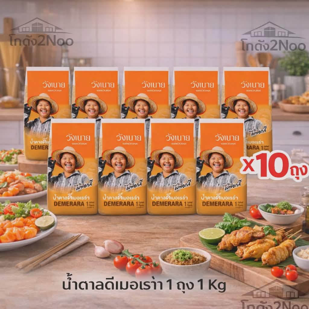 วังขนาย น้ำตาลทรายแดง ดีเมอเรร่า ถุงละ 1 Kg แพคละ 5 ถุง รูปที่ 2