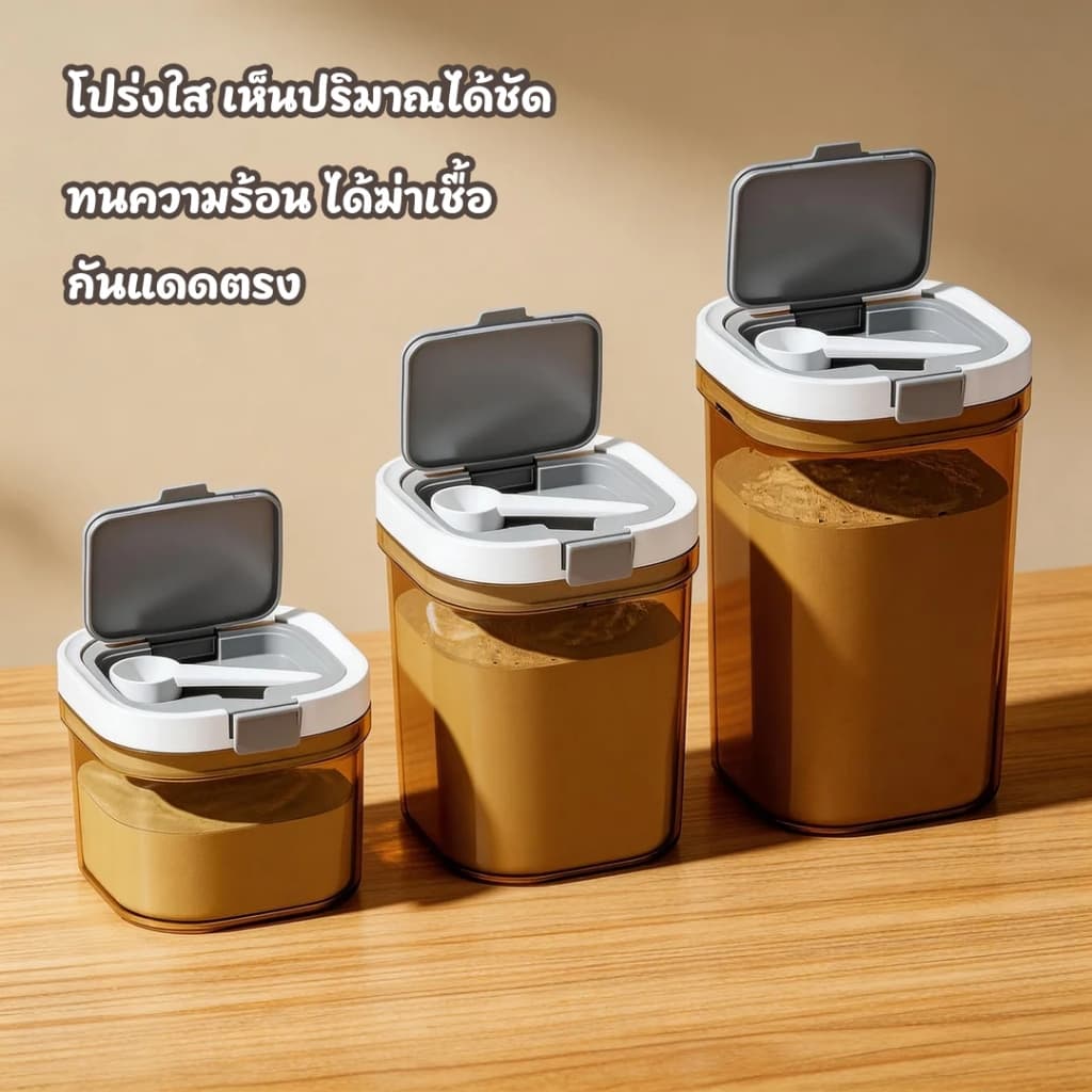 โถปิดผนึก อาหารแบบใช้ซ้ําได้ กล่องปิดผนึก สะท้อนยูวี โถนมผงสุญญากาศ BPA FREE อาหาร