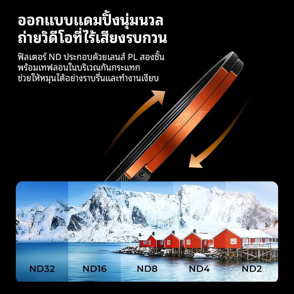 K&F CONCEPT NANO-X Magnetic 3-in-1 Filter Kit ND2-32&CPL&Black mist Filter For Lens รูปที่ 5
