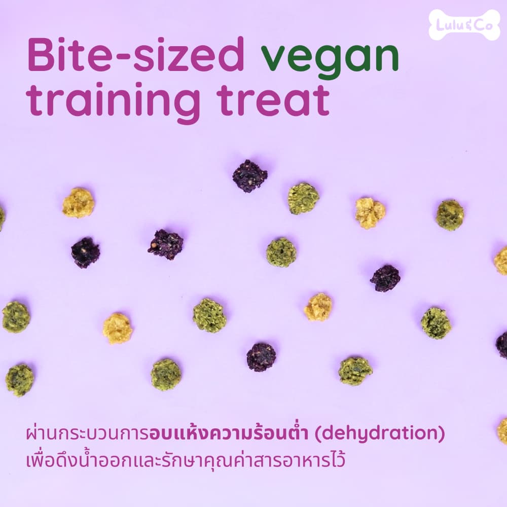Vegan Medley ขนมมังสวิรัติ 3 สี ทำจากผักผลไม้สำหรับสุนัข ขนมหมา 50/100g Vegan Dehydrated Dog Treat by Lulu & Co รูปที่ 3