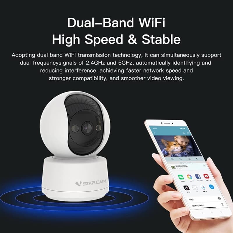 VSTARCAM C994 5MP SUPER HD 1296p 5GHz Dual-Band WiFi Ai Security Camera กล้องวงจรปิด พูดคุยโต้ตอบได้ รูปที่ 5