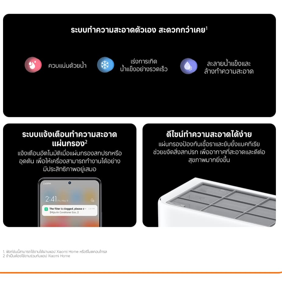 Xiaomi Mijia Air Conditioner Eco 9K/12K/18K การทำความเย็น 30s การปรับอัจฉริยะด้วย AI การประหยัดพลังงาน รูปที่ 4