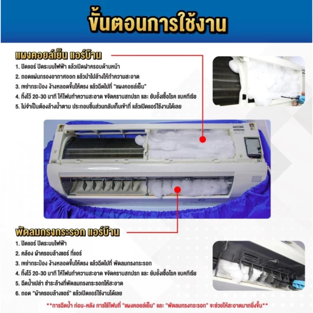Cotora สเปรย์ โฟม ล้างแอร์ แถมฟรี ท่อล้างแอร์ รถยนต์ 500 ml. สะอาด ลดกลิ่น แอร์บ้าน ใช้งานง่าย รูปที่ 6