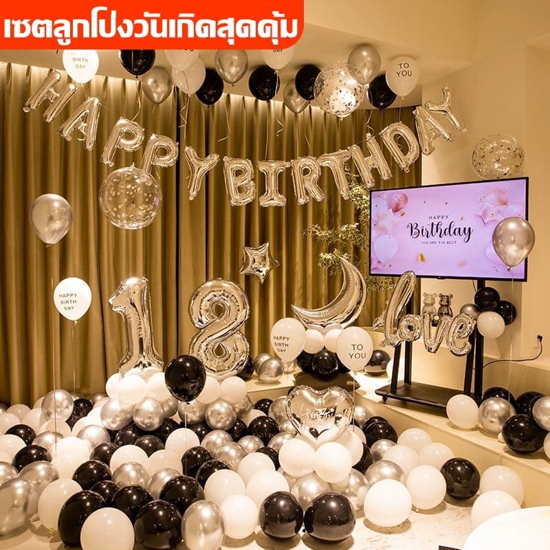บอลลูน บอลลูนวันเกิด บอลลูนงานแต่งงาน บอลลูนปาร์ตี้ ins ลม ตัวอักษรหนา ปลอดสารพิษ เด็ก งานแต่งงาน รูปที่ 4