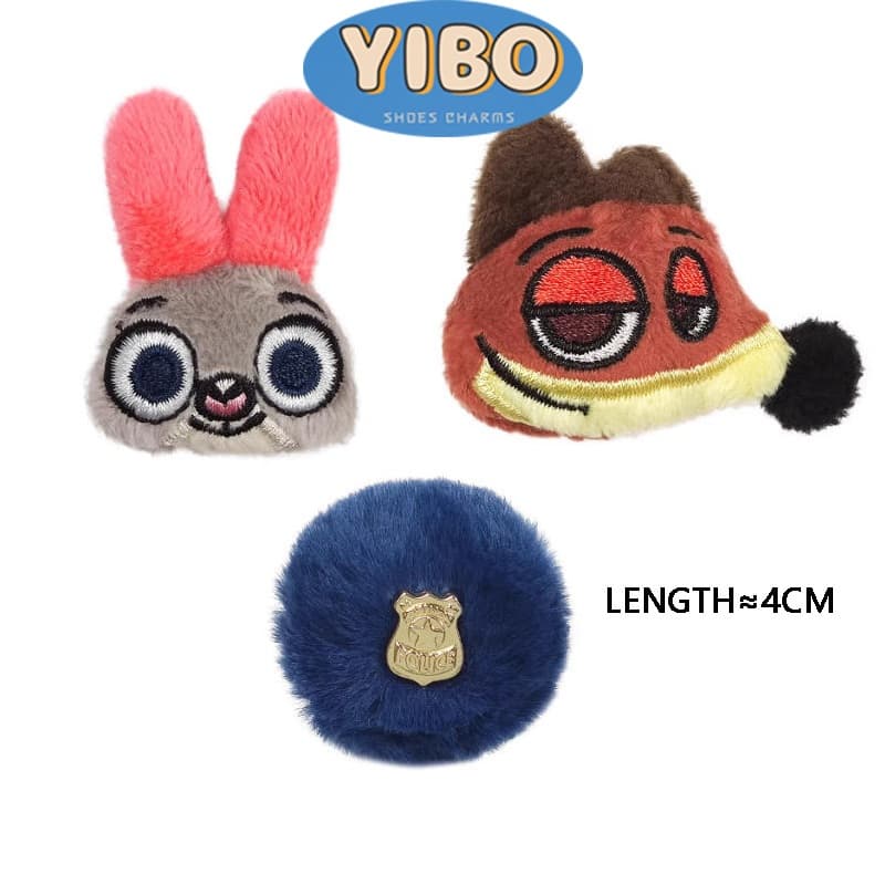 YIBO charms ตัวติดรองเท้าแตะ การ์ตูน Zootopia 3D น่ารักสุดปัง พร้อมชุดบัวล็อคโลหะ ตกแต่งง่าย ไม่หลุด รูปที่ 6