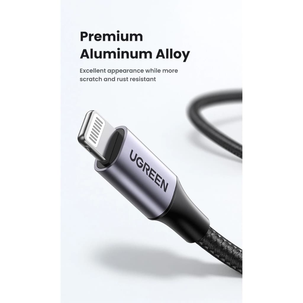 UGREEN MFiตรวจสอบสิทธิ์USB-C Fast charging cable สายชาร์จเร็วนี้ ใช้งานได้ดีiPhone14 13 12 11 8 XR MAX Type-c Data cable รูปที่ 8