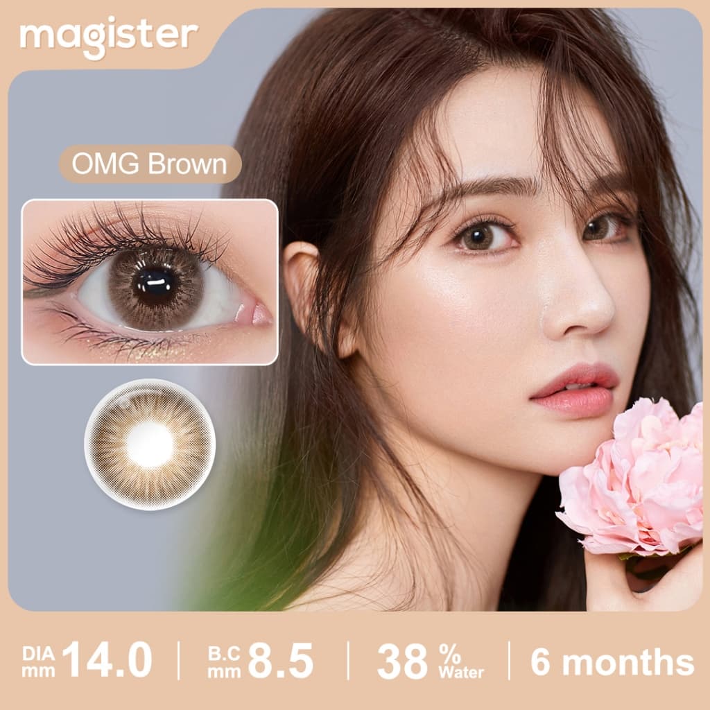 Magister & Realcon Contact Lens 14MM คอนแทคเลนส์ Rose Lens Brown / Brown / Gray ขนาดมินิ คอนเทคเลนส์สายตาสั้น รูปที่ 6
