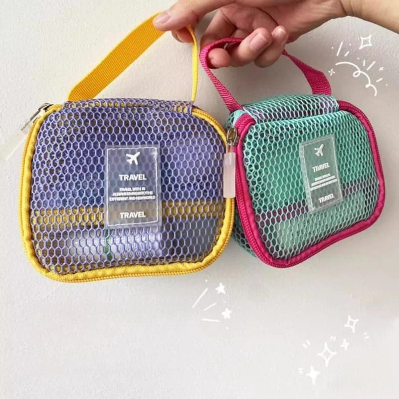 Novvia COD กระเป๋าแต่งหน้าตาข่ายสี กระเป๋าเก็บของ กระเป๋าผ้าตาข่าย น้ำหนักเบา พกพาสะดวก รูปที่ 4