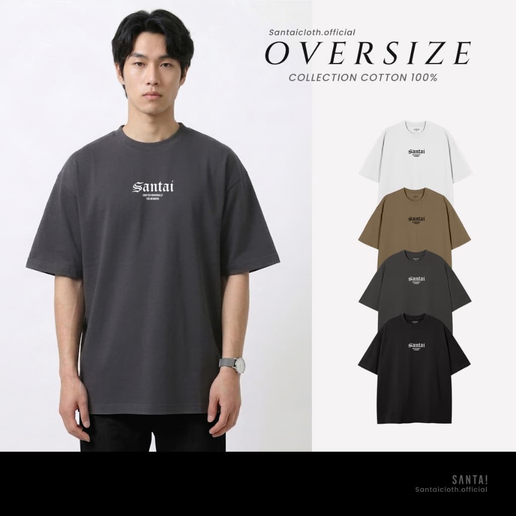 SANTAi | เสื้อยืดทรง Oversize "Logo" Collection 3 ทรงสวย ผ้าหนา คอไม่กว้าง รูปที่ 1