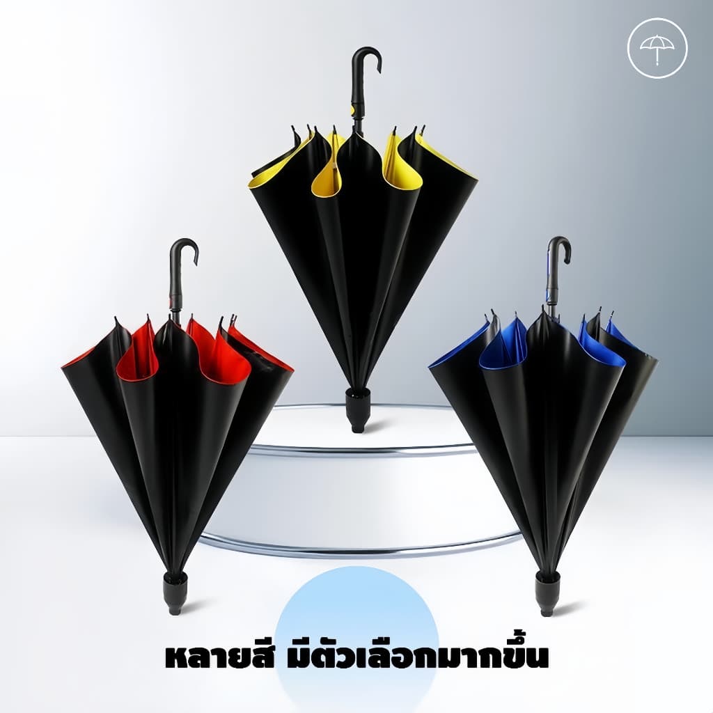 SA ร่มกันฝนกันแดด UV สองชั้น ขนาดใหญ่ อัตโนมัติ ด้ามยาว ทนแรง สำหรับ 1-5 คน ร่มกอล์ฟ ขนาดใหญ่ โครงหนา / ทนแรง รูปที่ 8