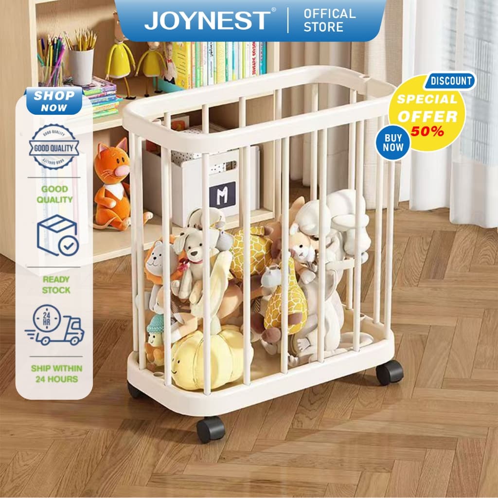 JOYNEST ตะกร้าซักผ้ามีล้อ ใส่ช่องแคบ เก็บผ้าสกปรก เคลื่อนย้ายสะดวก จุเยอะ แข็งแรง ทนทาน รูปที่ 1