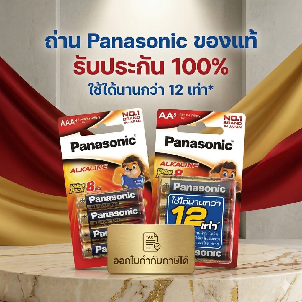 Panasonic AA 2A แท้ ถ่านพานาโซนิค *8ก้อน/แพ็ค* ล็อตใหม่ AA 2A รูปที่ 1