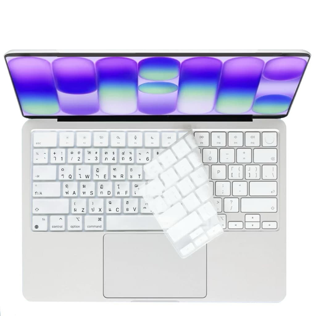 แผ่นซิลิโคนคีย์บอร์ด แบบนิ่ม พิมพ์ภาษาไทย อังกฤษ สําหรับ 2026 MacBook Neo 13 A3404 รูปที่ 3