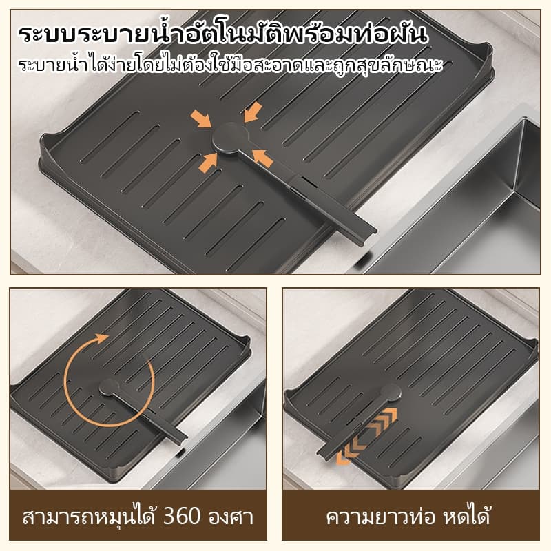 ที่คว่ำจาน 2/3ชั้น ที่คว่ำจานชาม ชั้นวางชาม พร้อมถาดรองน้ำทิ้งและท่อนำ ชั้นวางมีด และตะเกียบ วางชา รูปที่ 6