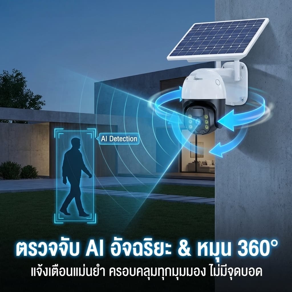 TP-LINK กล้องวงจรปิดพลังงานแสงอาทิตย์ WiFi 4K กันน้ำ กันฝน ตรวจจับมนุษย์ 360° ไม่ต้องเสียค่าไฟ Outdoor CCTV รูปที่ 8