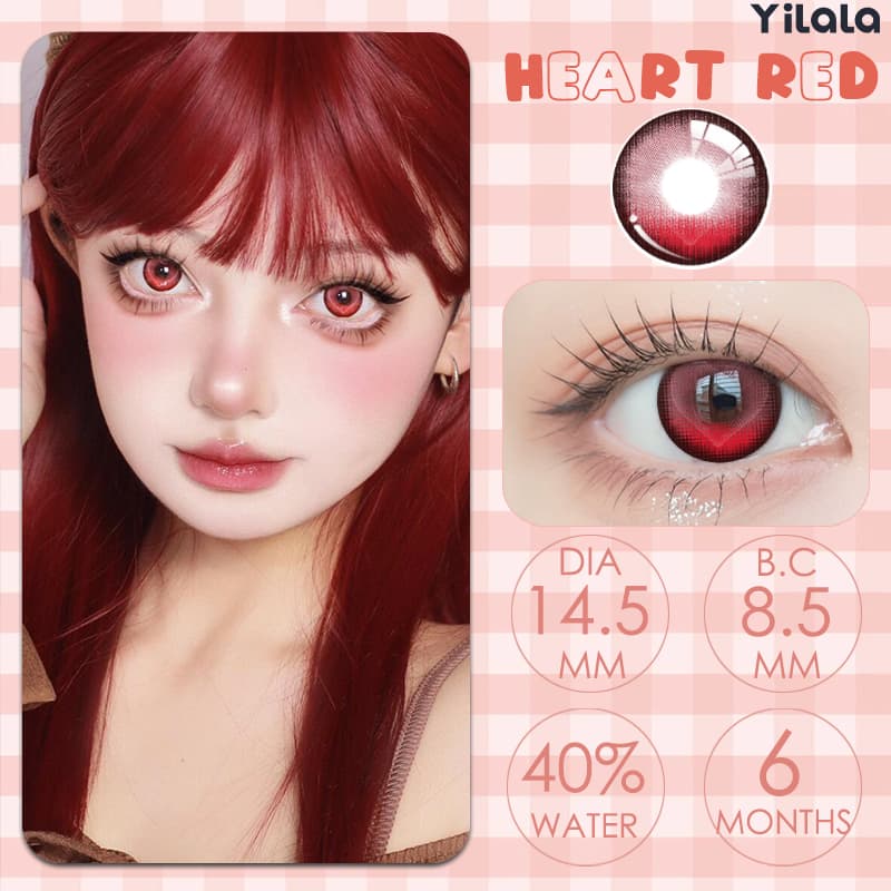 สามารถใช้งานได้นาน 6 เดือนคอนแทคเลนส์ Ruby red ขนาดกลาง Yilala ธรรมชาติ เนียน ตากลมขึ้น รูปที่ 6
