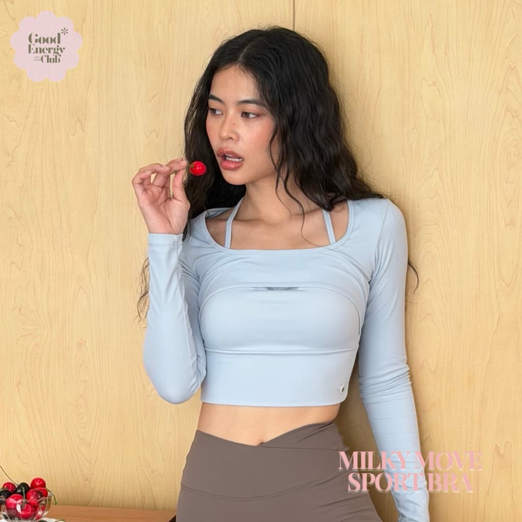 GOOD ENERGY CLUB - MILKY MOVE SPORT BRA สปอร์ตบราผู้หญิง แขนยาว รูปที่ 1