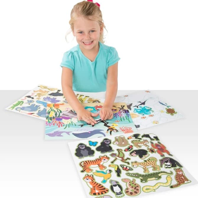 สุดคุ้ม! สมุดสติ๊กเกอร์ x5 ฉาก สติ๊กเกอร์แปะซ้ำได้ ไม่ทิ้งคราบ Reusable Sticker Melissa & Doug ชิ้นใหญ่ รูปที่ 9