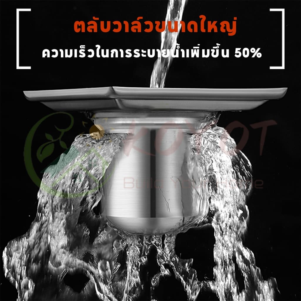 KOYOT ตะแกรงระบายน้ำพื้นห้องน้ำ สแตนเลส 304 แข็งแรง ทนทาน กันกลิ่น กันแมลง กันท่อน้ำท่วม มีขนาด รูปที่ 8