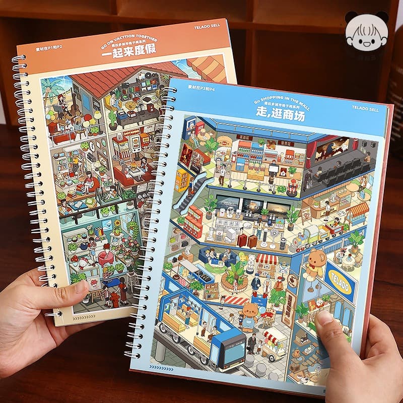Tirado New Year Miniature Scene Collection Book 9.0 สติกเกอร์ภูมิทัศน์สามมิติ Cabin Handbook สติกเกอร์ LLNC Ready Stock รูปที่ 5