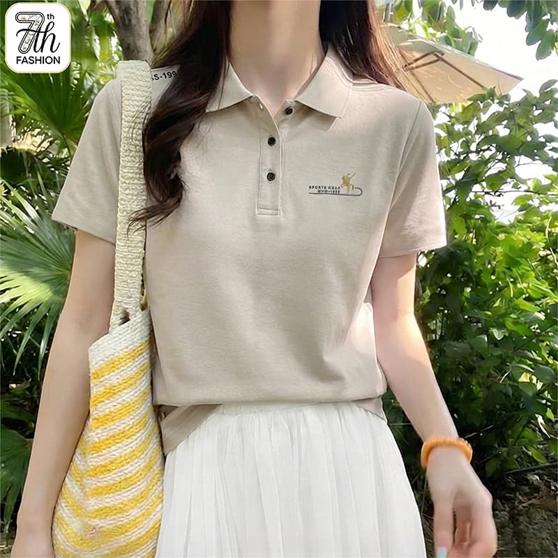 Women's Polo T-Shirt Casual Feel M-3XL Plus Size สตรีเสื้อโปโลคุณภาพสูง ระบายอากาศดี ใส่สบายทั้งวัน รูปที่ 1