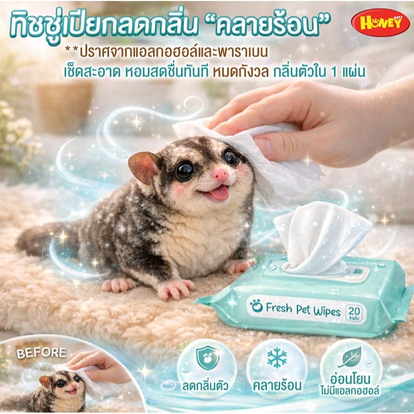 ทิชชู่เปียกสำหรับสัตว์เลี้ยง ไม่มีแอลกอฮอล์ ปลอดภัยต่อผิว รูปที่ 3