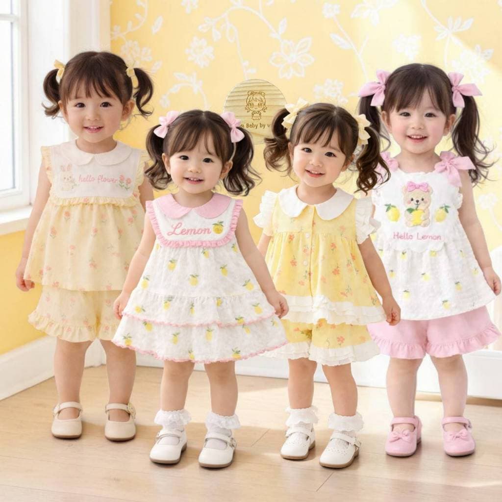 Bno ชุดเซตเด็กผู้หญิง แนวซัมเมอร์ 1-5 ขวบ รูปที่ 3