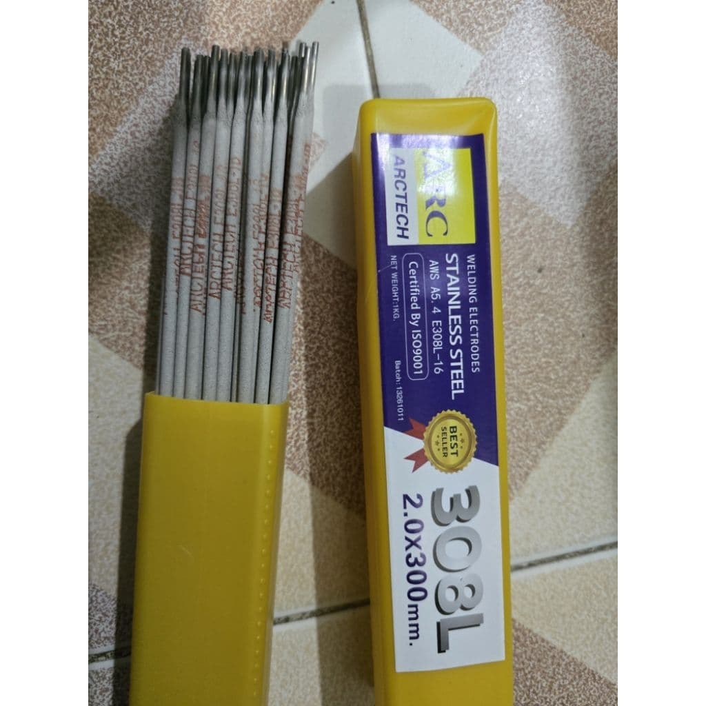 ลวดเชื่อมไฟฟ้าสแตนเลส Arctech 308L-16 ขนาด2.0mm.2.6mm.x300mm และ3.2mm.x350mm.บรรจุ แพค 1kg. รูปที่ 2