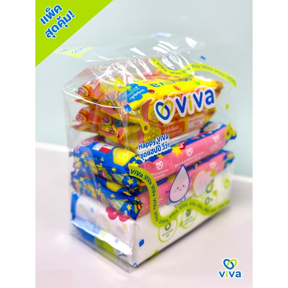 ViVa x Happy Sunday ทิชชู่เปียกวีว่า ชุดแฮปปี้วีว่า 5ห่อ คละไซส์เหมาะสำหรับเด็กและผู้ใหญ่ รูปที่ 7