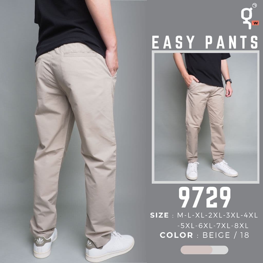 GOODWIN - 9729 EASY PANTS กางเกงขายาว ผู้ชาย ผ้าคอตต้อน100% เอวยืดมีเชือกผูก รูปที่ 4