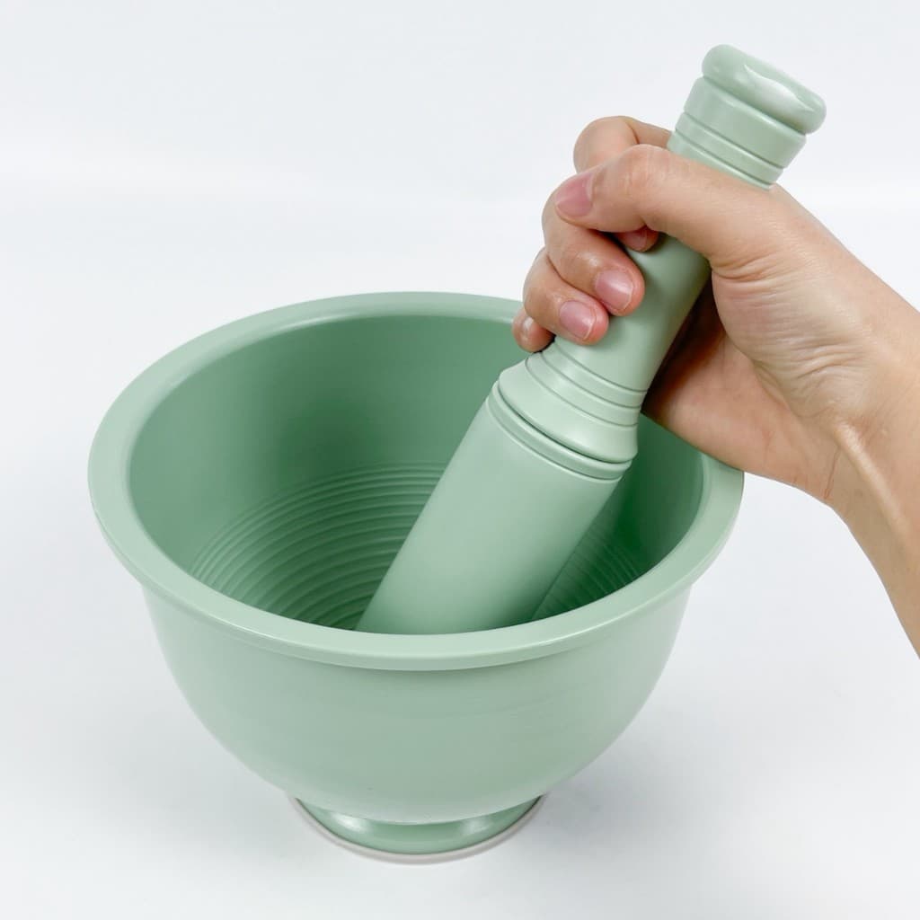 เซ็ทครกพลาสติกเกาหลี ครกพร้อมสาก สีมิ้นต์พาสเทล น้ำหนักเบา ไม่ขึ้นรา Plastic Mortar Set 절구통 รูปที่ 8