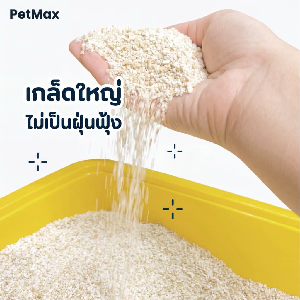 Petmax ทรายแมวมันสำปะหลัง กลิ่นลาเต้ หอมละมุน ธรรมชาติ 100% เก็บกลิ่นดี ไม่ติดกระบะ ทรายแมว รูปที่ 3
