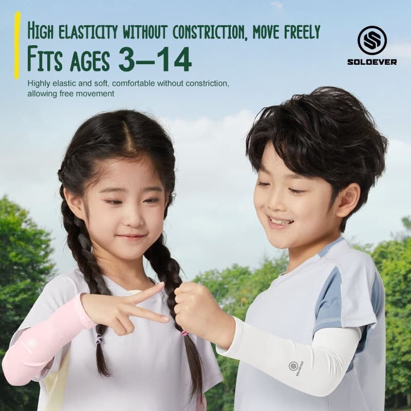 SOLOEVER Children Arm Sleeves UPF50+ปลอกแขนกันแดดเด็ก สำหรับเด็กอายุ ใส่เที่ยว เล่นกีฬา ป้องกัน UV รูปที่ 6