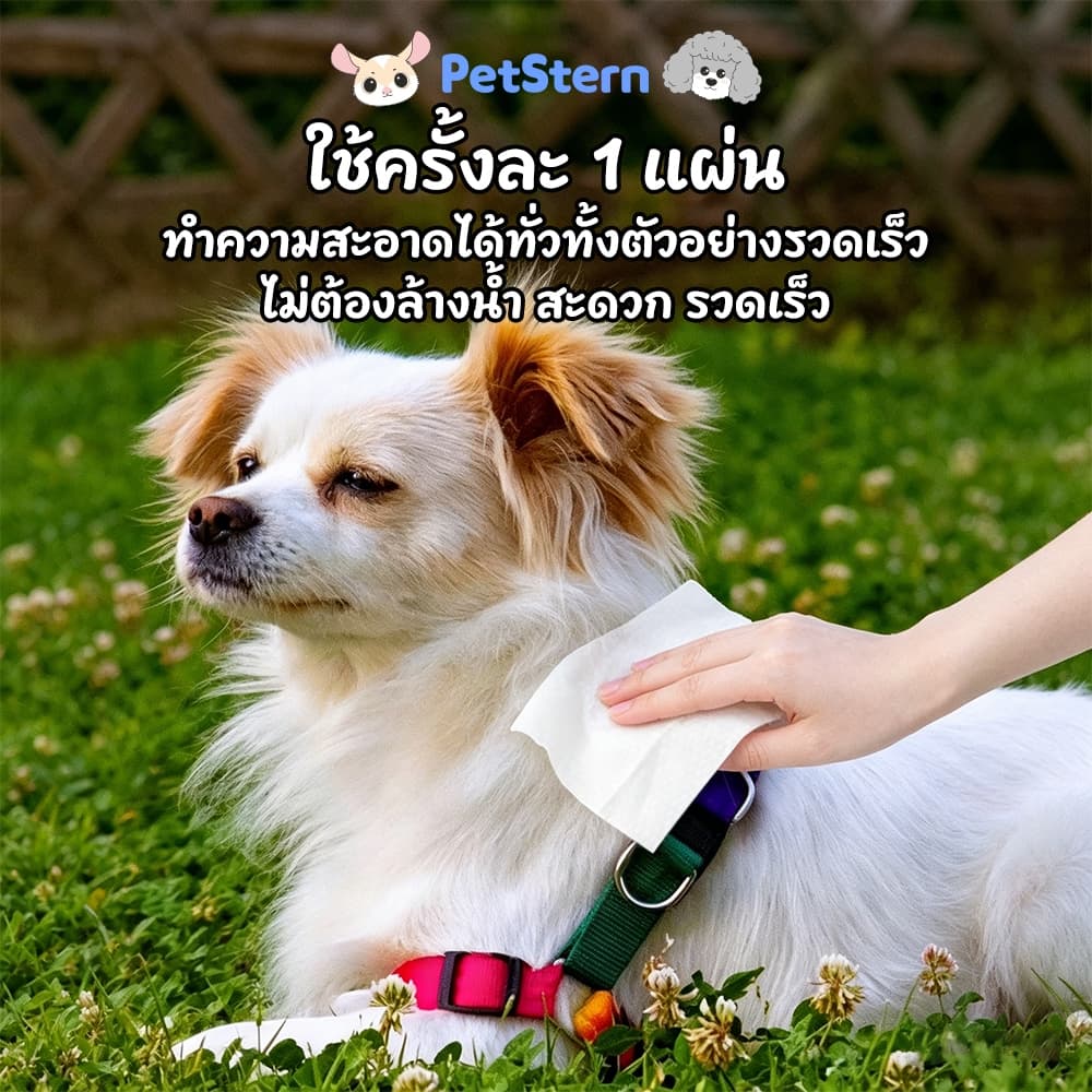 PetStern ผ้าเปียกสัตว์เลี้ยง ทิชชู่เปียกเช็ดทำความสะอาด สูตรอ่อนโยนพิเศษ สำหรับเช็ดสัตว์เลี้ยง 80PCS Pet Wipes รูปที่ 7