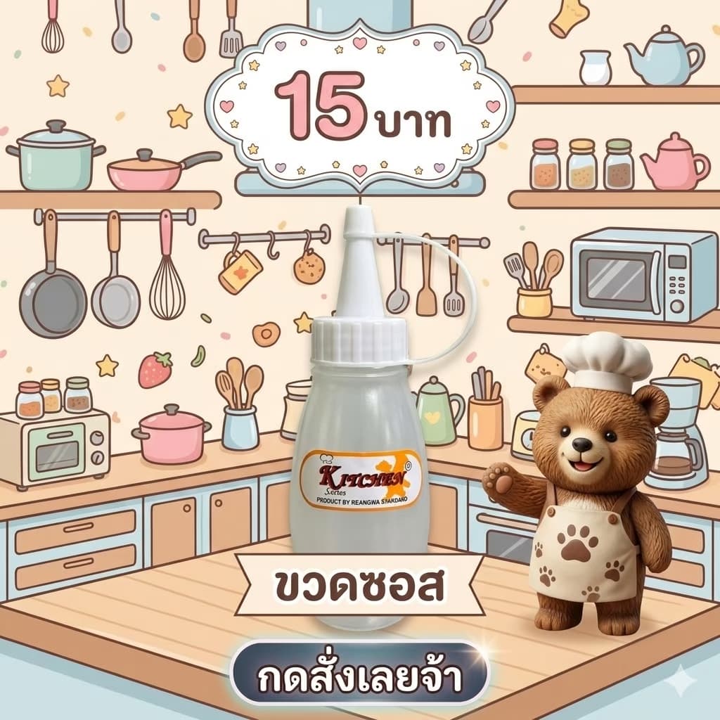 ขวดใส่ซอส ใส่น้ำปลา น้ำมันพืช รูปที่ 3