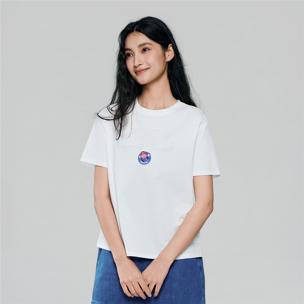 GIORDANO เสื้อยืดผู้หญิง Women's Sorona Boyfriend Printed Tee 05396300 รูปที่ 4