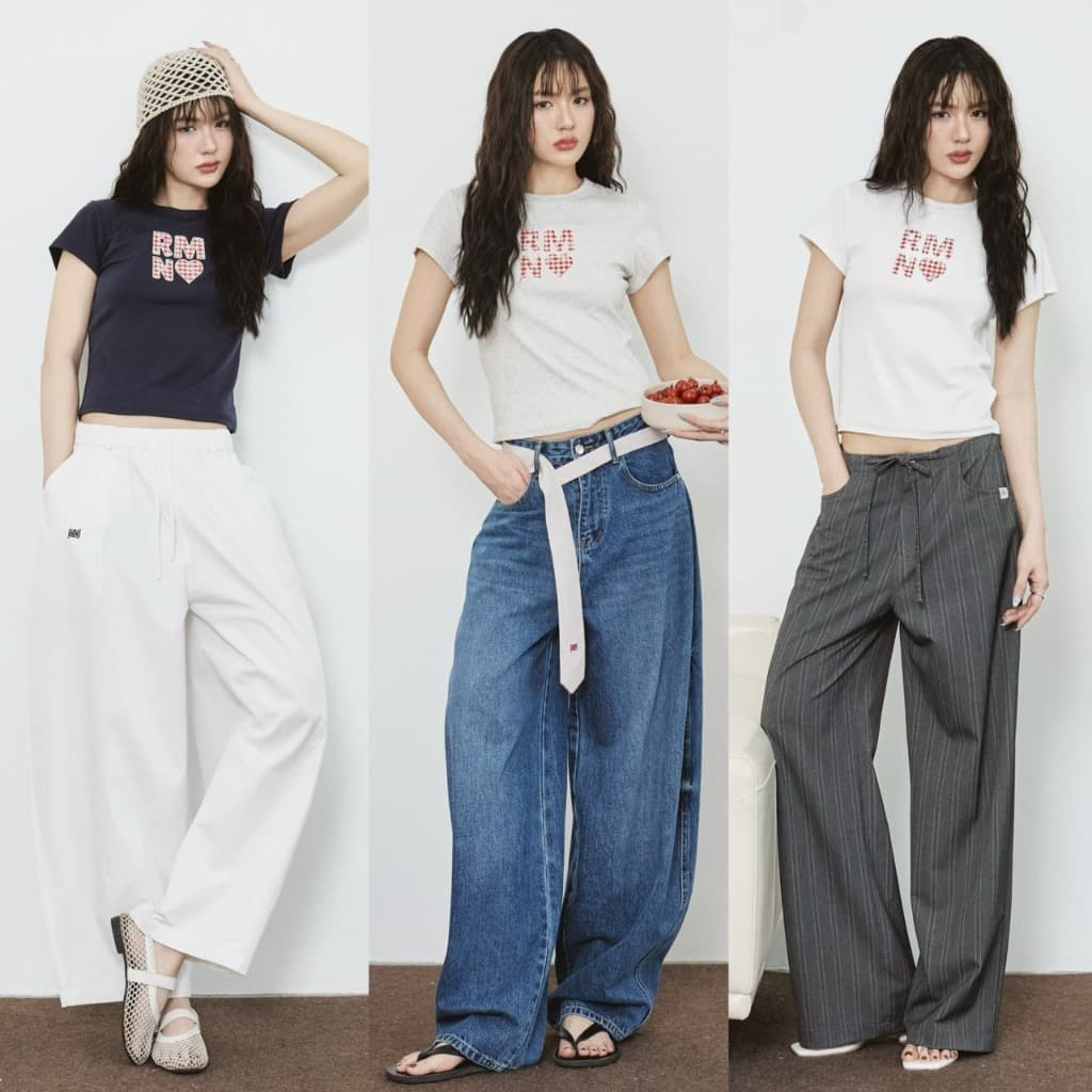Roomry.n - Cherry Heart tee crop เสื้อยืดทรงครอป รูปที่ 1