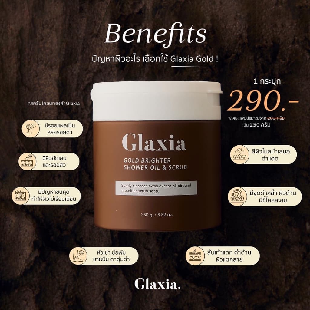 สครับขนาด 671 กรัม ครีม GlossyGlow 570 กรัม รูปที่ 2