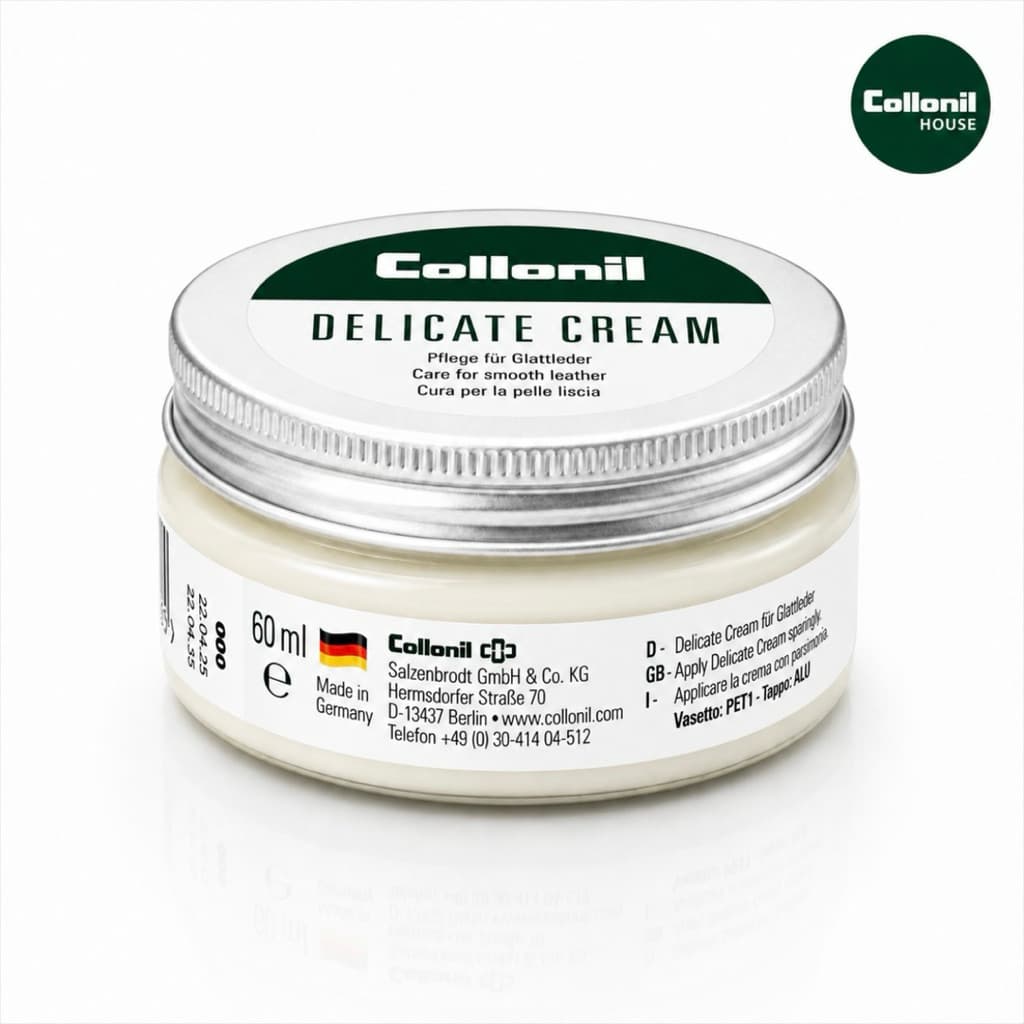 Collonil Delicate Cream 60 ml. ครีมทำความสะอาดหนังแท้ หนังคาเวียร์ หนังวัว หนังแกะ หนังแพะ รูปที่ 4
