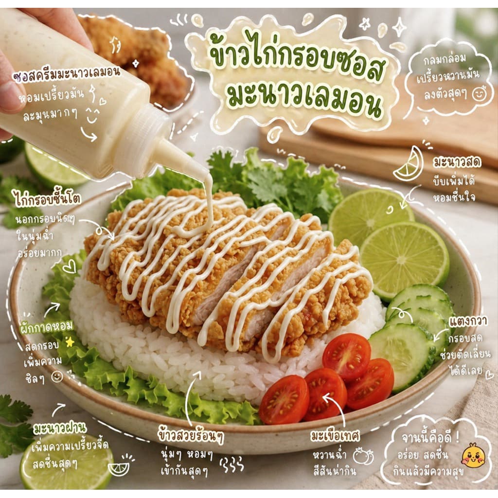 “ครีมซอสเลมอน ราดไก่กรอบ 2สูตรลับร้านดังน้ำผึ้งมะนาว/ซอสเลมอล ขนาด250ก/500ก รูปที่ 9