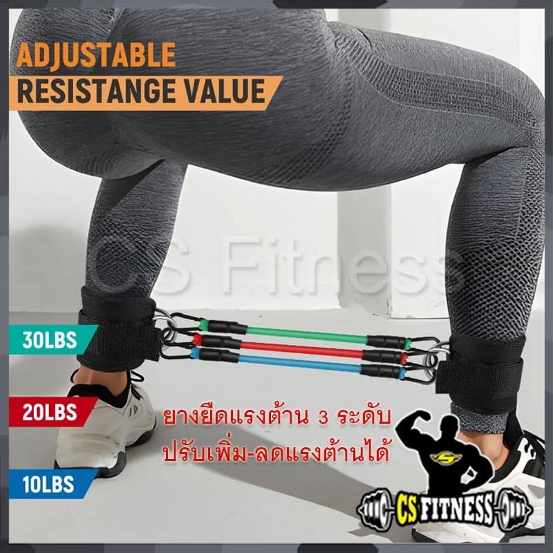 Set 5 ชิ้น : ชุดยางยืดคาดข้อเท้า บริหาร ขา & สะโพก รูปที่ 5