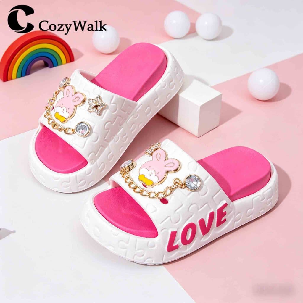 CozyWalk รองเท้าแตะเด็ก EVA ลายกระต่ายน่ารัก พื้นหนานุ่ม กันลื่น น้ำหนักเบา ใส่สบาย ไซส์24-35 รูปที่ 2