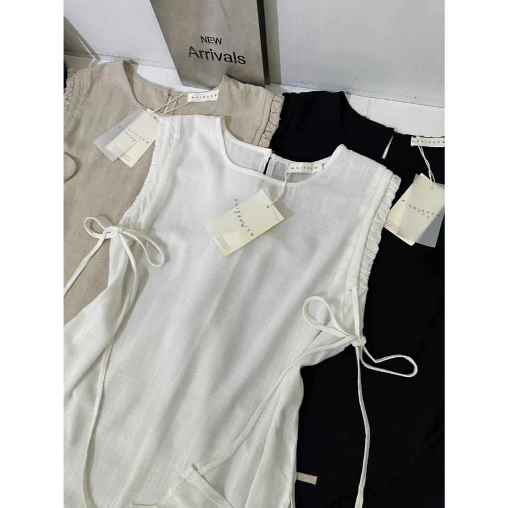B684 เสื้อแขนกุดผูกข้าง ลุคมินิมอลดูแพง ตัวนี้คือ เรียบแต่ดูดีมาก รูปที่ 9