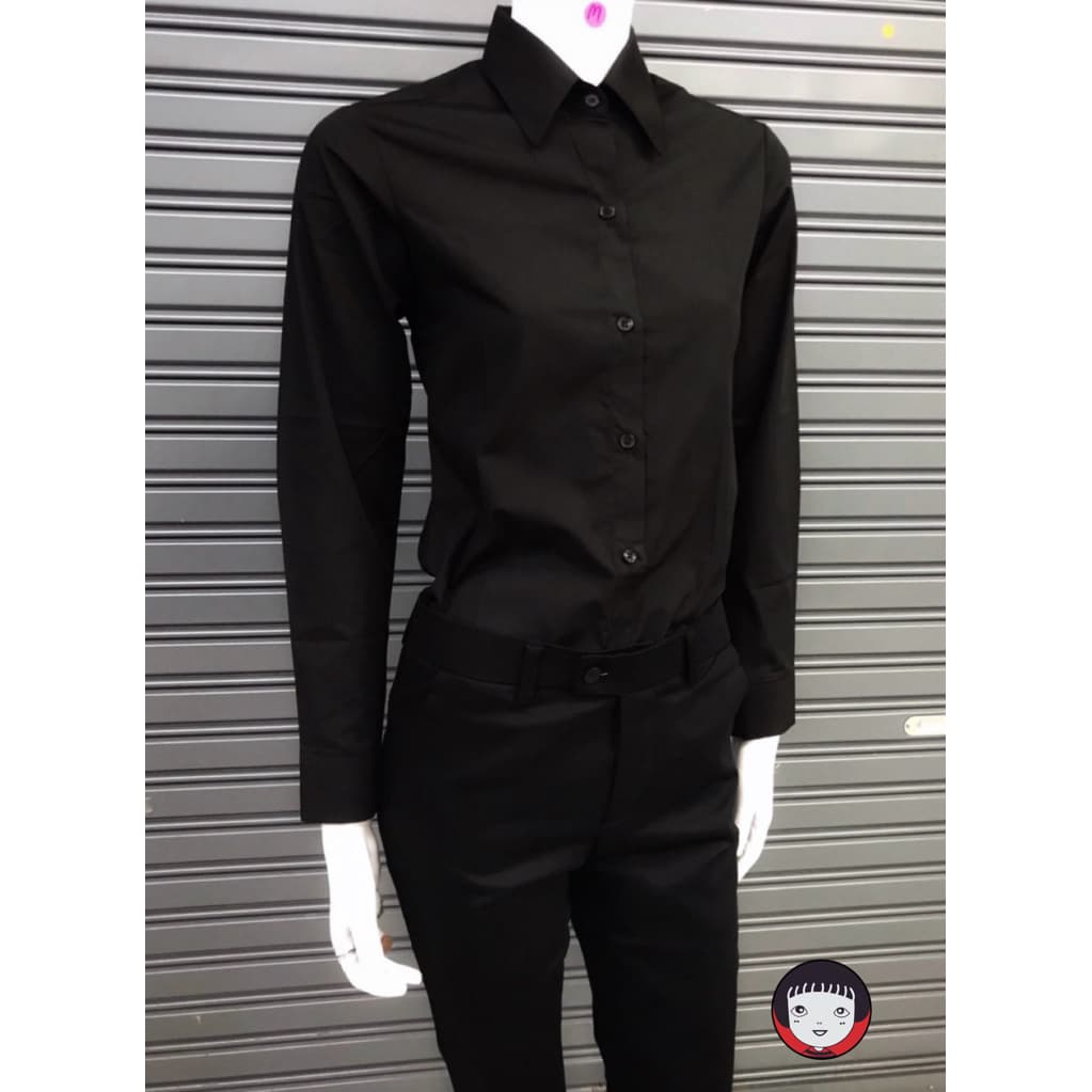เสื้อเชิ้ตสีดำแขนยาวผู้หญิง/เข้ารูป Size :S-4XL รูปที่ 2