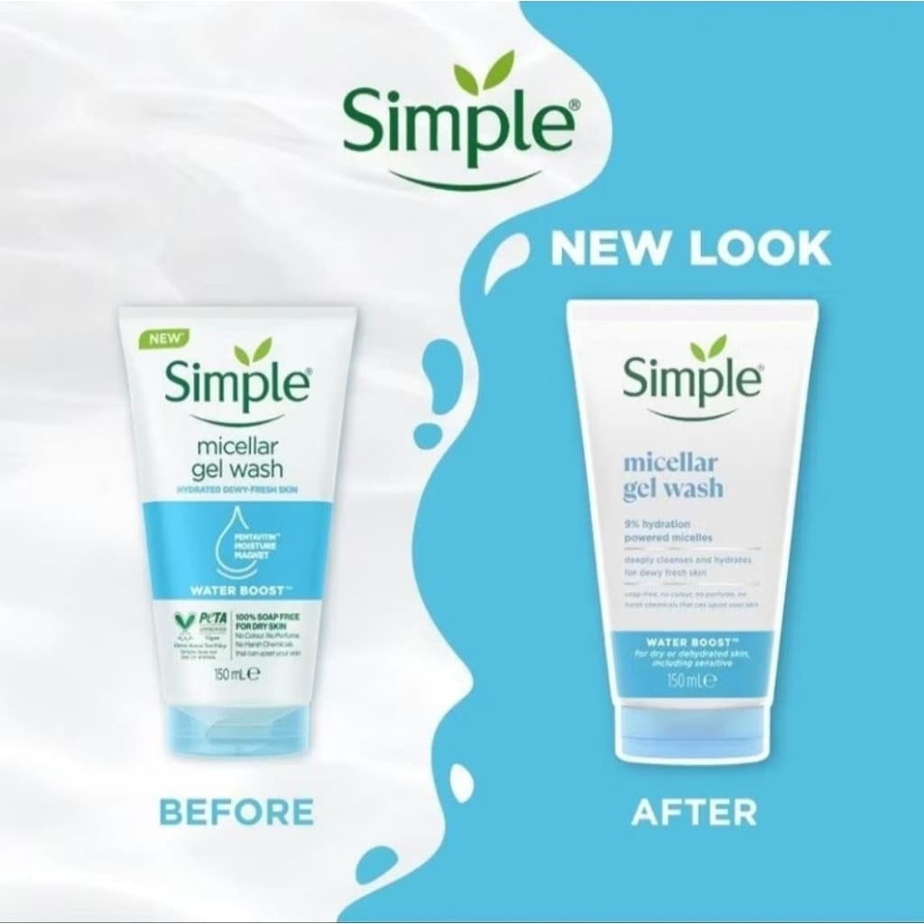 ใหม่เจลล้างหน้าไมเซล่า Simple Water Boost Micellar Gel Wash 150ml. รูปที่ 1