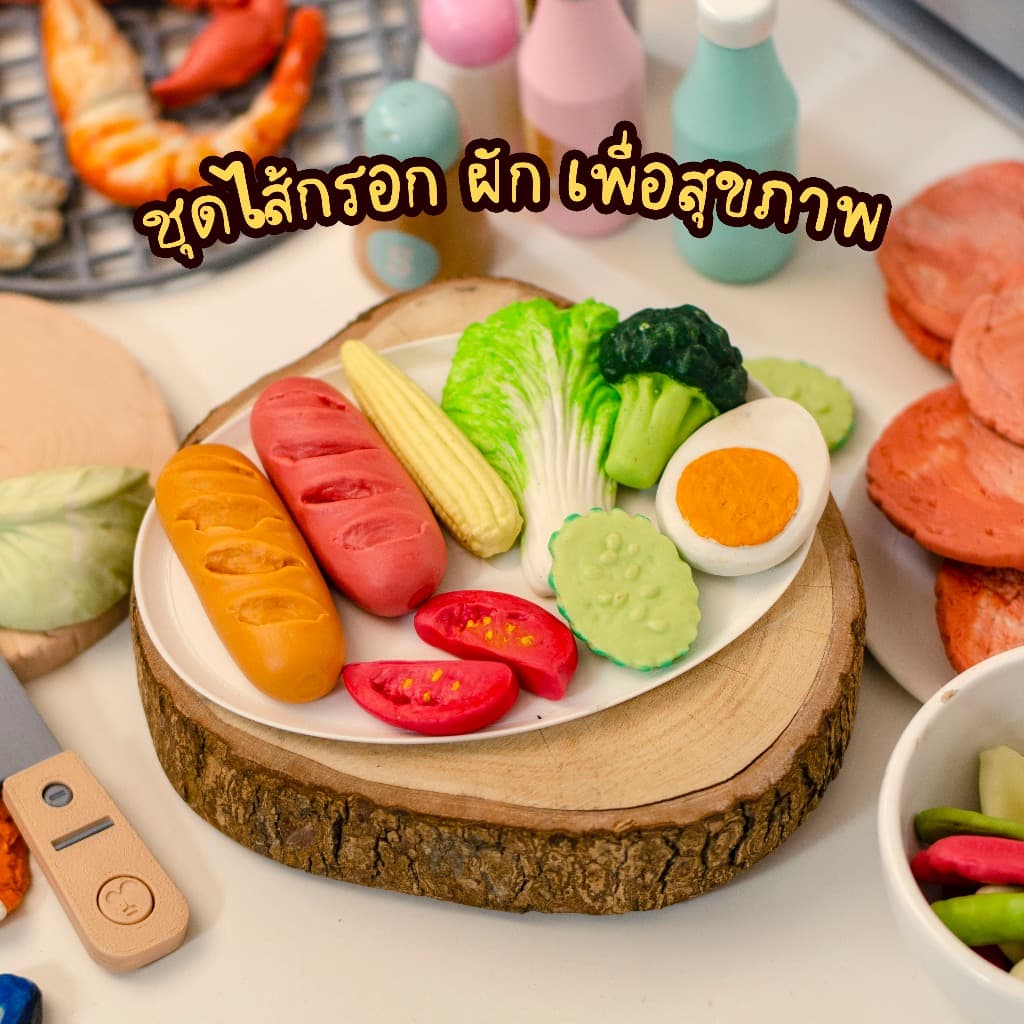 ชุดของเล่นดินปั้น อาหารตามสั่ง 5 เมนู + กระทะตะหลิว ผัดเพลิน สำหรับเล่นบทบาทสมมุติ เสริมพัฒนาการ รูปที่ 5